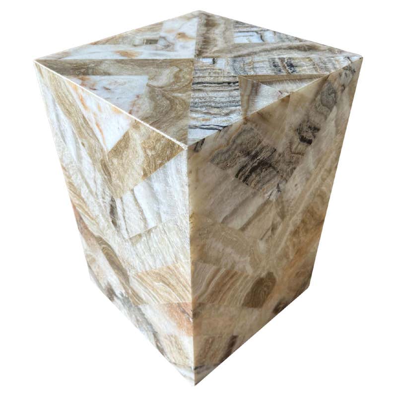 Pair of Negro Marquina Spanish Marble Cube Side Tables by Pace at ...