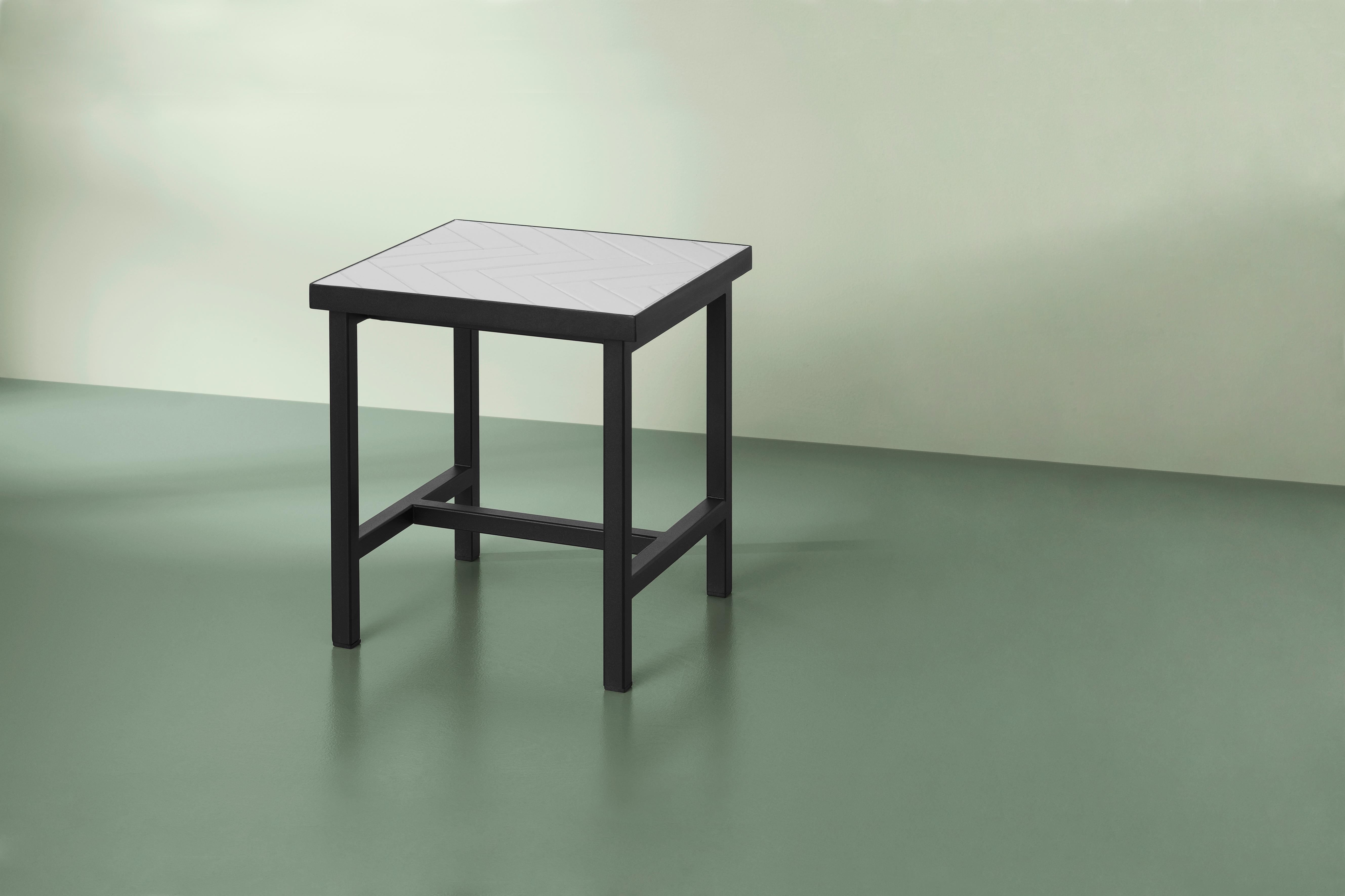 Steel Herringbone Side Table, by Charlotte Høncke from Warm Nordic For Sale