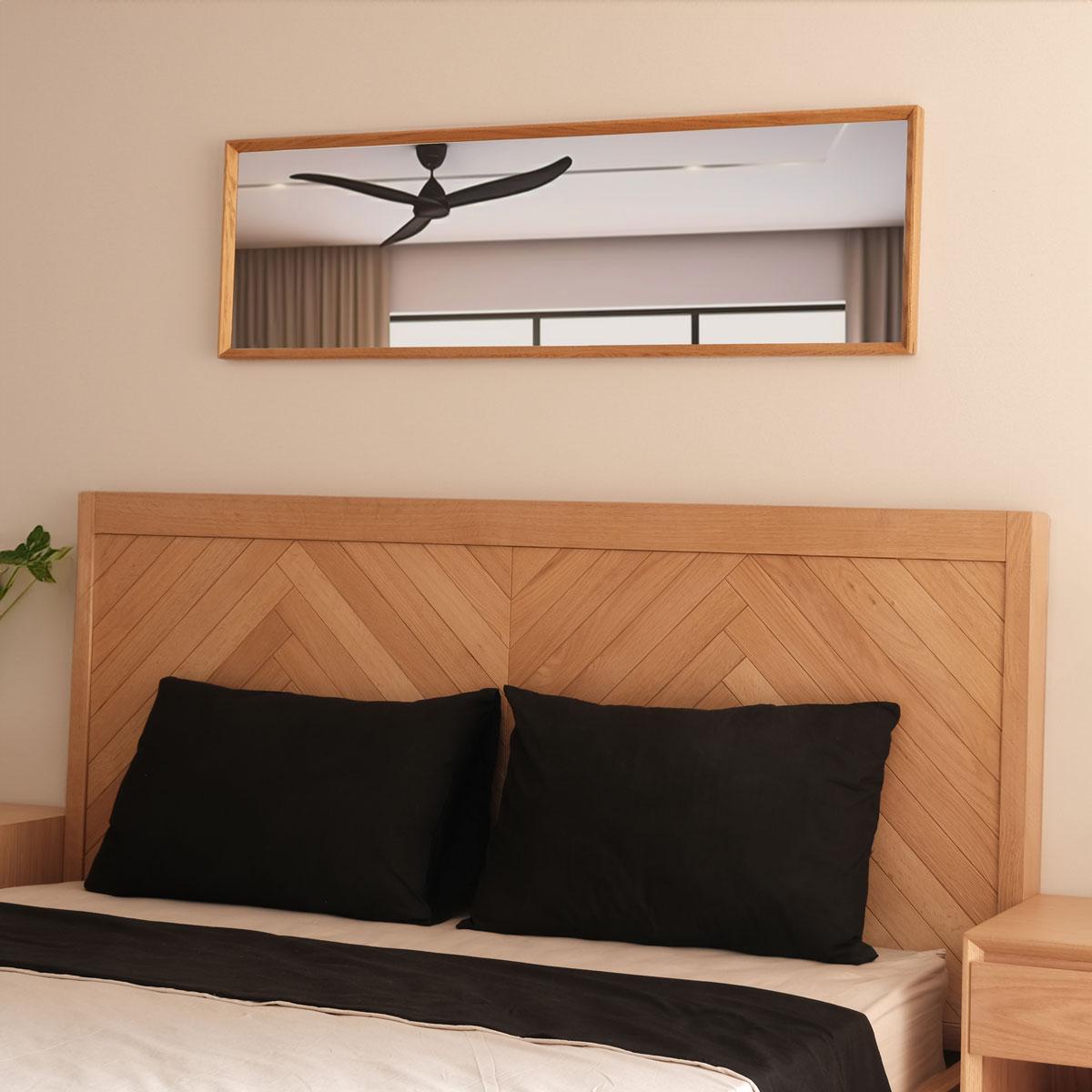 Hand-Crafted HERRINGBONE Solid Oak Bed with Chevron Pattern For Sale