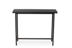 Herringbone Tile Console Table Black Tiles Black Steel by Warm Nordic