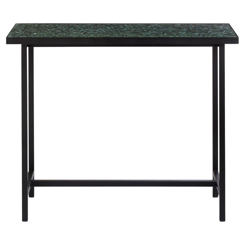 Herringbone Tile Console Table Re-Plast Soft Black Steel by Warm Nordic