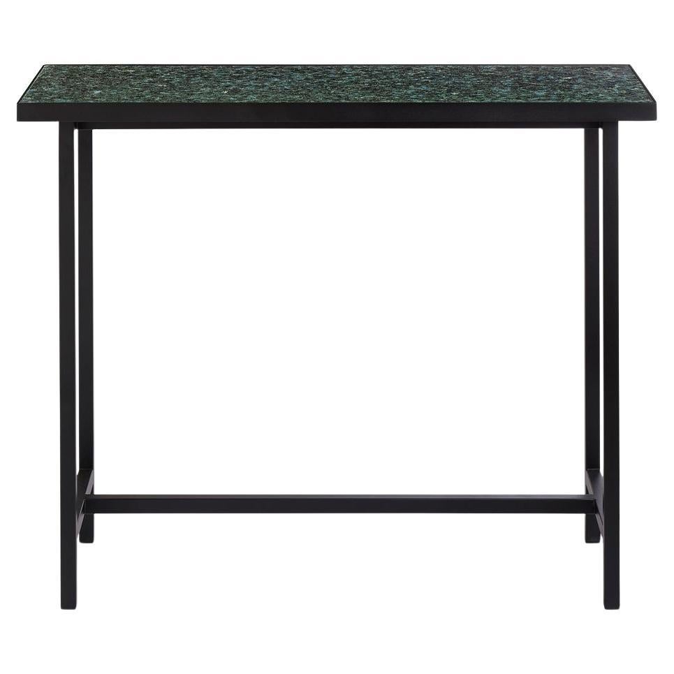 Herringbone Tile Console Table Re-Plast Soft Black Steel by Warm Nordic For Sale