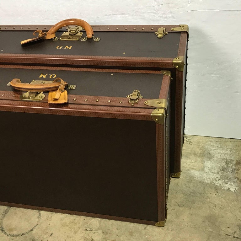 Hers and His Custom Louis Vuitton Alzer Suitcases at 1stDibs
