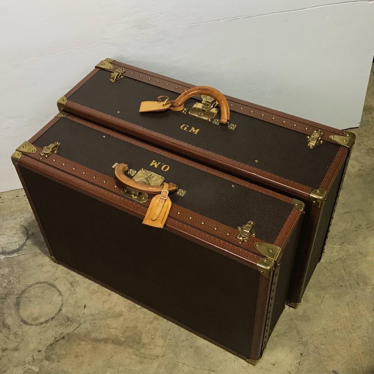 Hers and His Custom Louis Vuitton Alzer Suitcases at 1stDibs