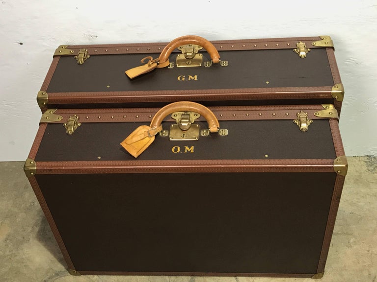 Hers and His Custom Louis Vuitton Alzer Suitcases at 1stDibs