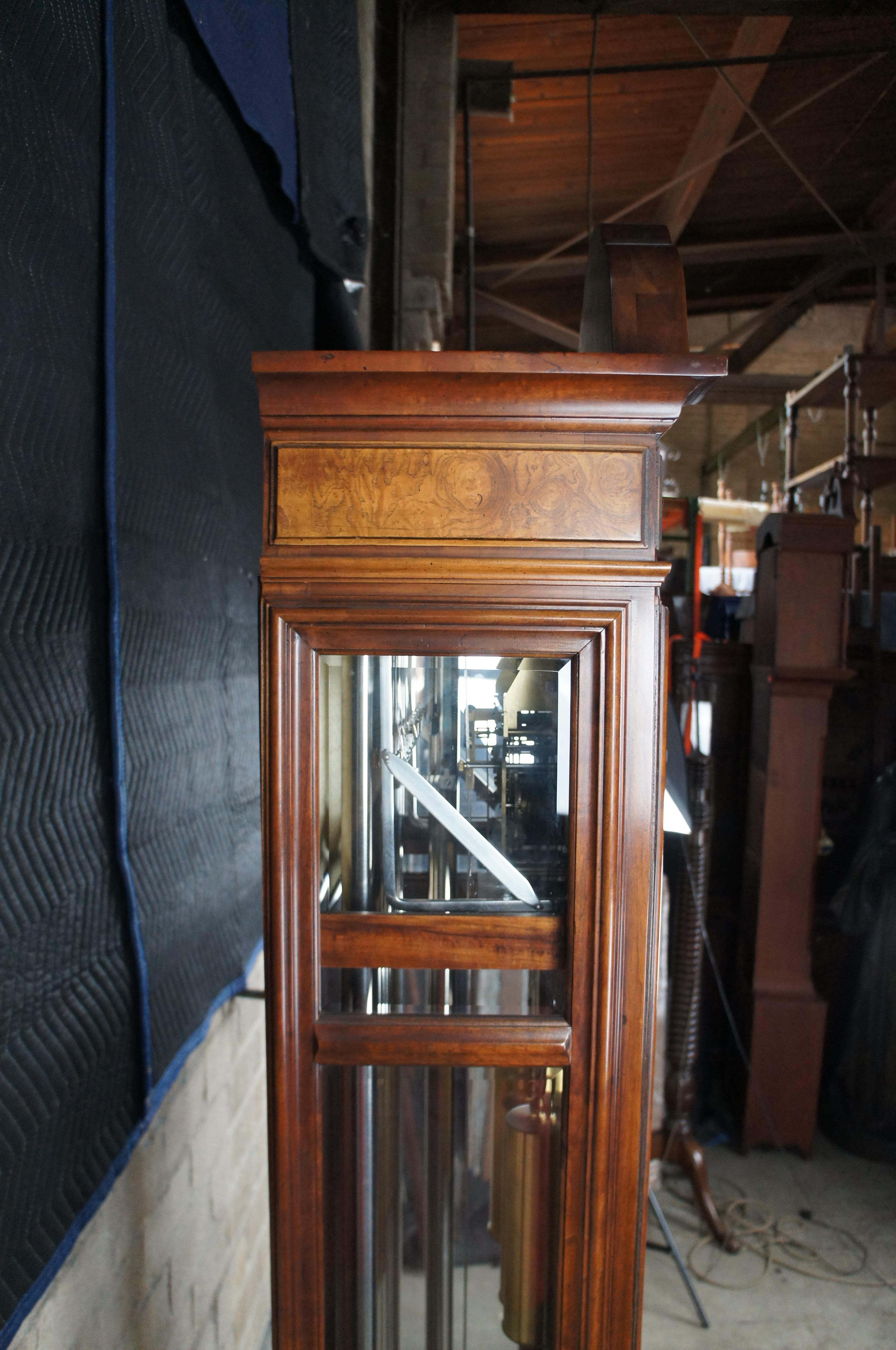 Herschede Cherry Sheffield Sun & Moon Grandfather Tall Case 9 Tube Hall Clock 5