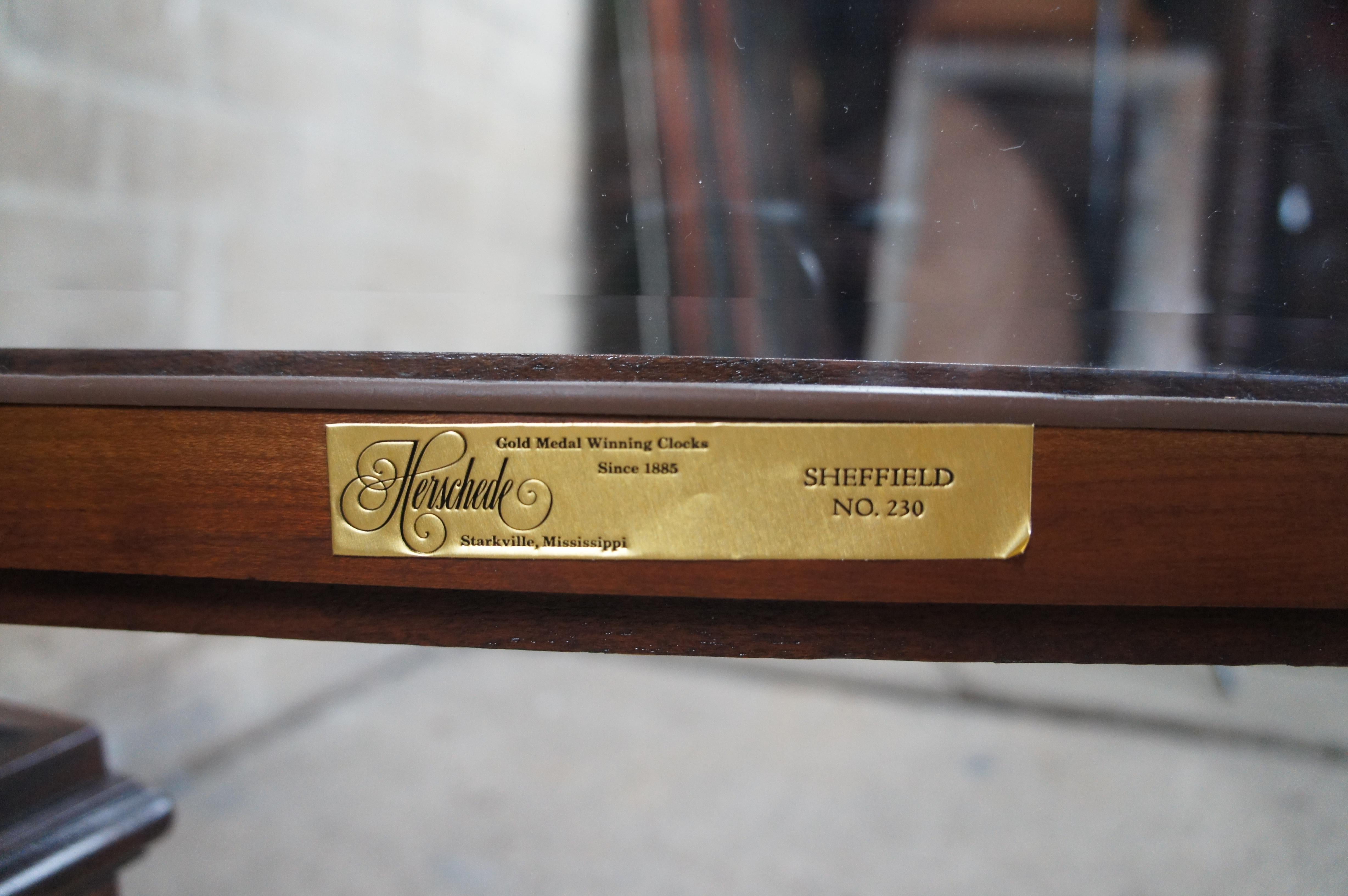 Ash Herschede Cherry Sheffield Sun & Moon Grandfather Tall Case 9 Tube Hall Clock