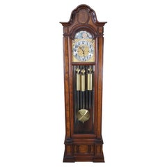 Herschede Cherry Sheffield Sun & Moon Grandfather Tall Case 9 Tube Hall Clock