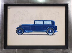 Vintage 2-door saloon coachwork design by Alexis Kellner AG for Audi Type SS or Type T.