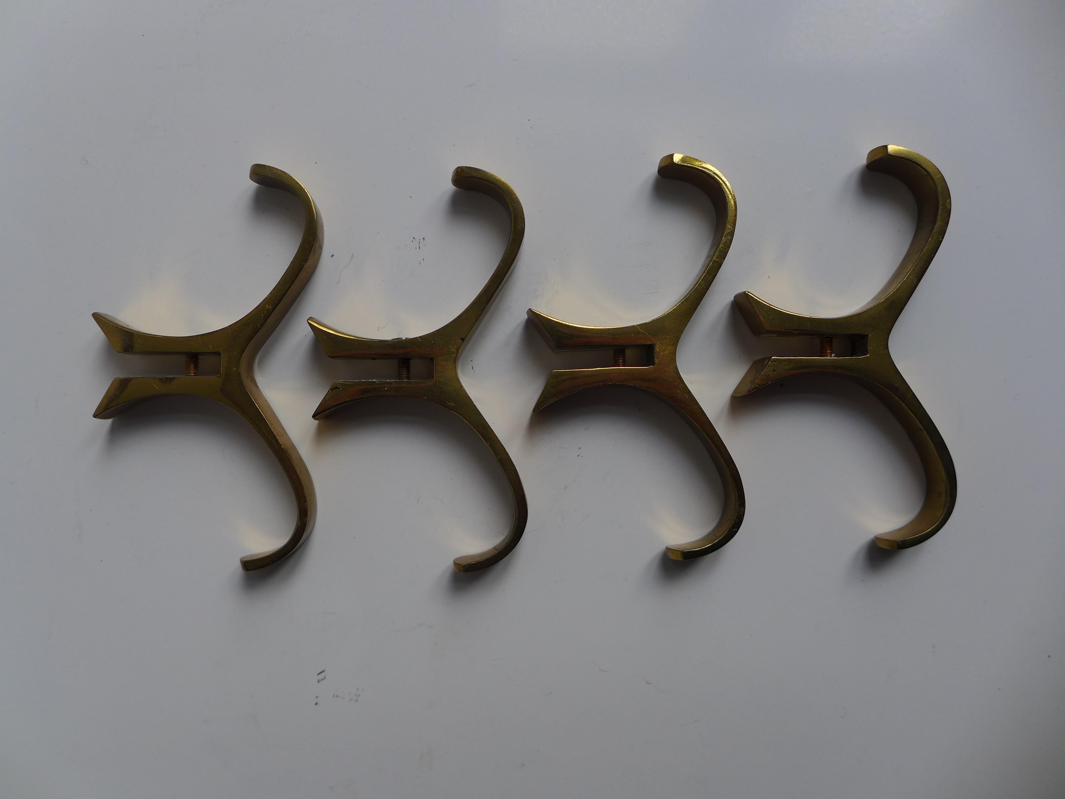 A set of timeless brass wall hooks produced by Herta Baller in Austria during the 1960s. Their clean, sculptural form reflects the refined simplicity of mid-century Austrian design. Elegant yet functional, these hooks bring a touch of vintage