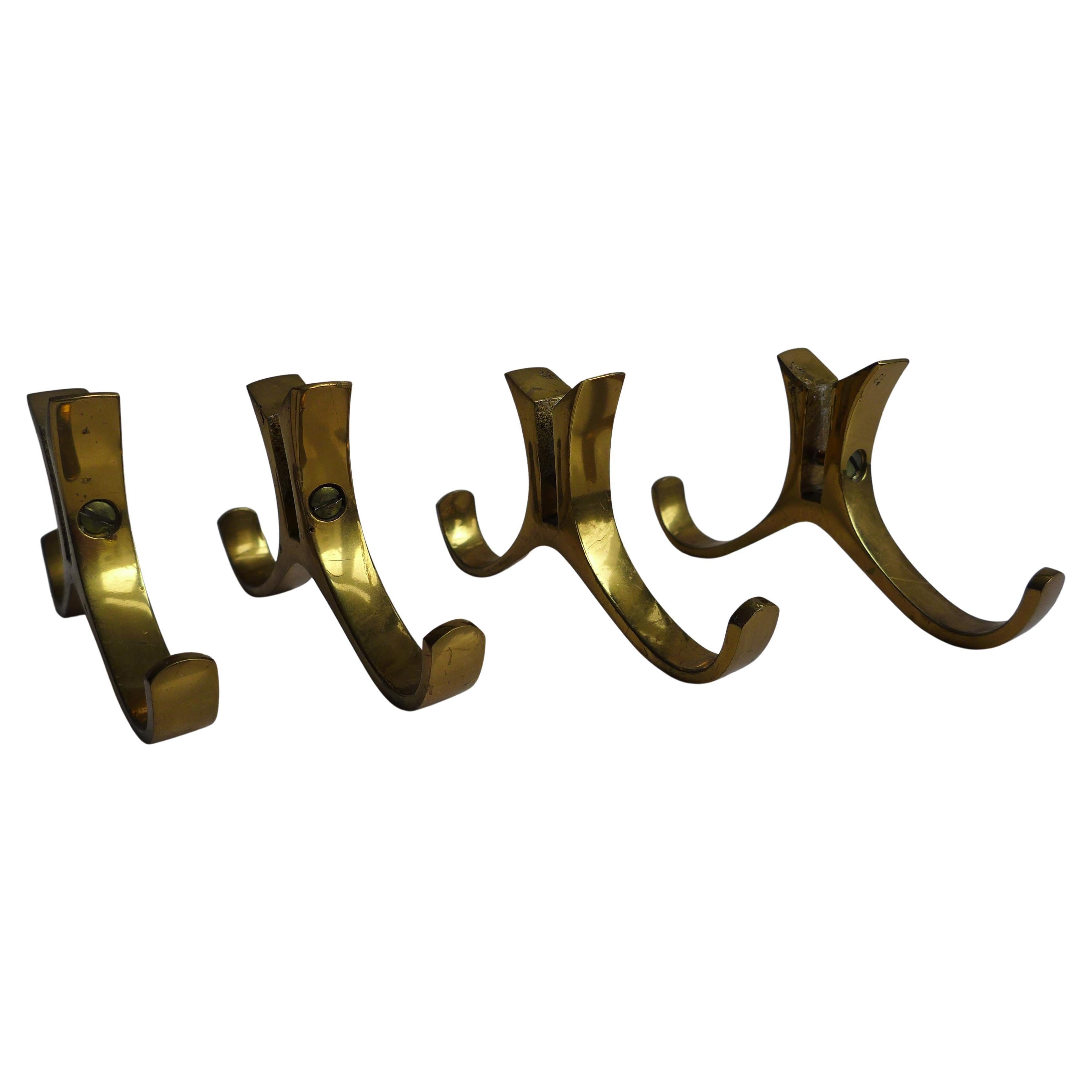 Herta Baller Brass Coat Hook 1960 Set of 4 For Sale