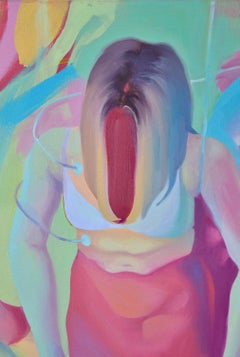 Fainting, by Herta Balode. 2023. Oil on canvas. 65x90 cm. Signed