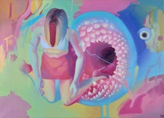 Fainting, by Herta Balode. 2023. Oil on canvas. 65x90 cm. Signed