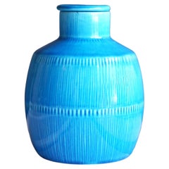 Herta Bengtsson vase or flask with stopper, Mid-Century Modern Art Pottery