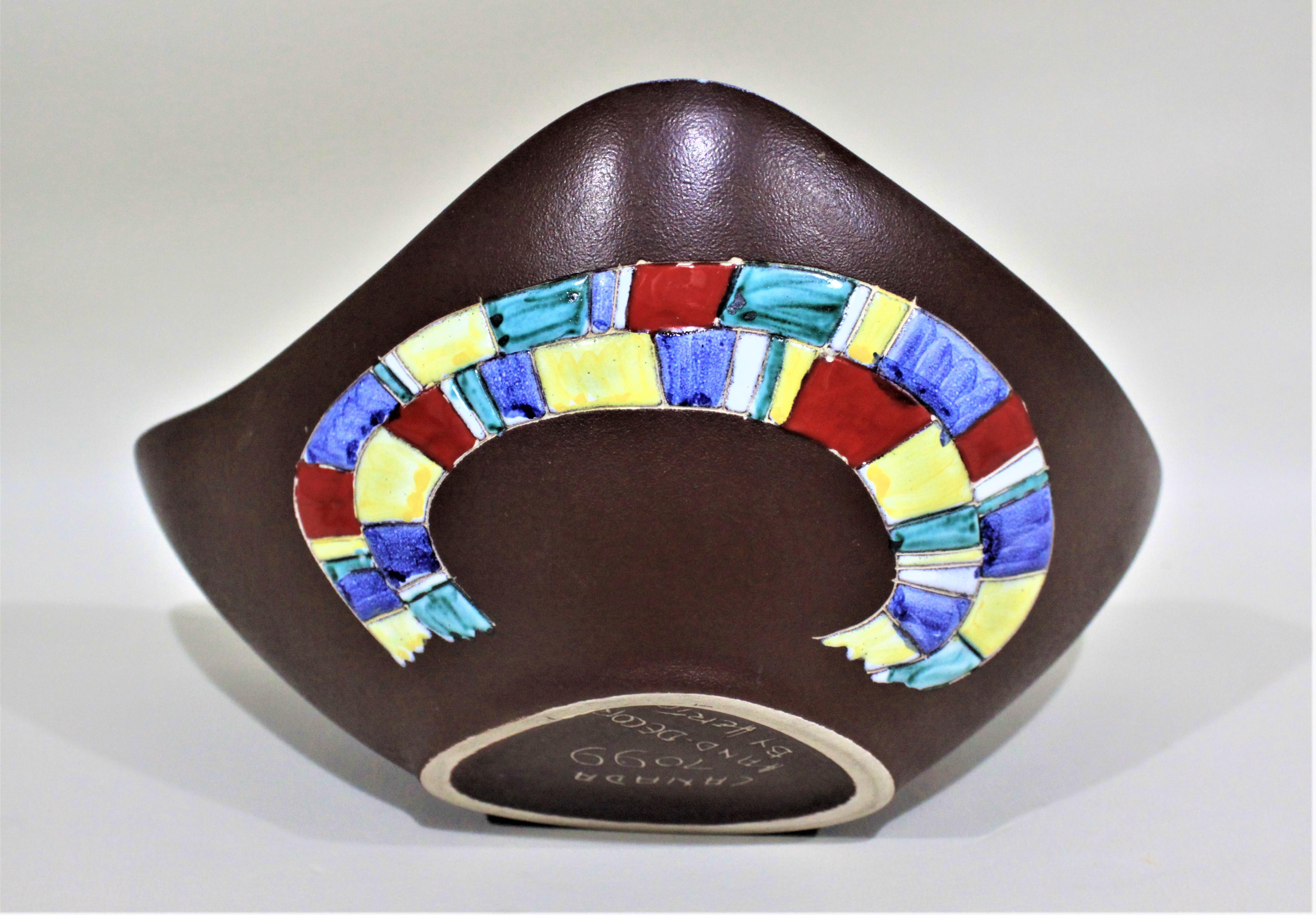 20th Century Herta Gerz Mid-Century Modern Ceramic Studio Art Pottery Bowl For Sale