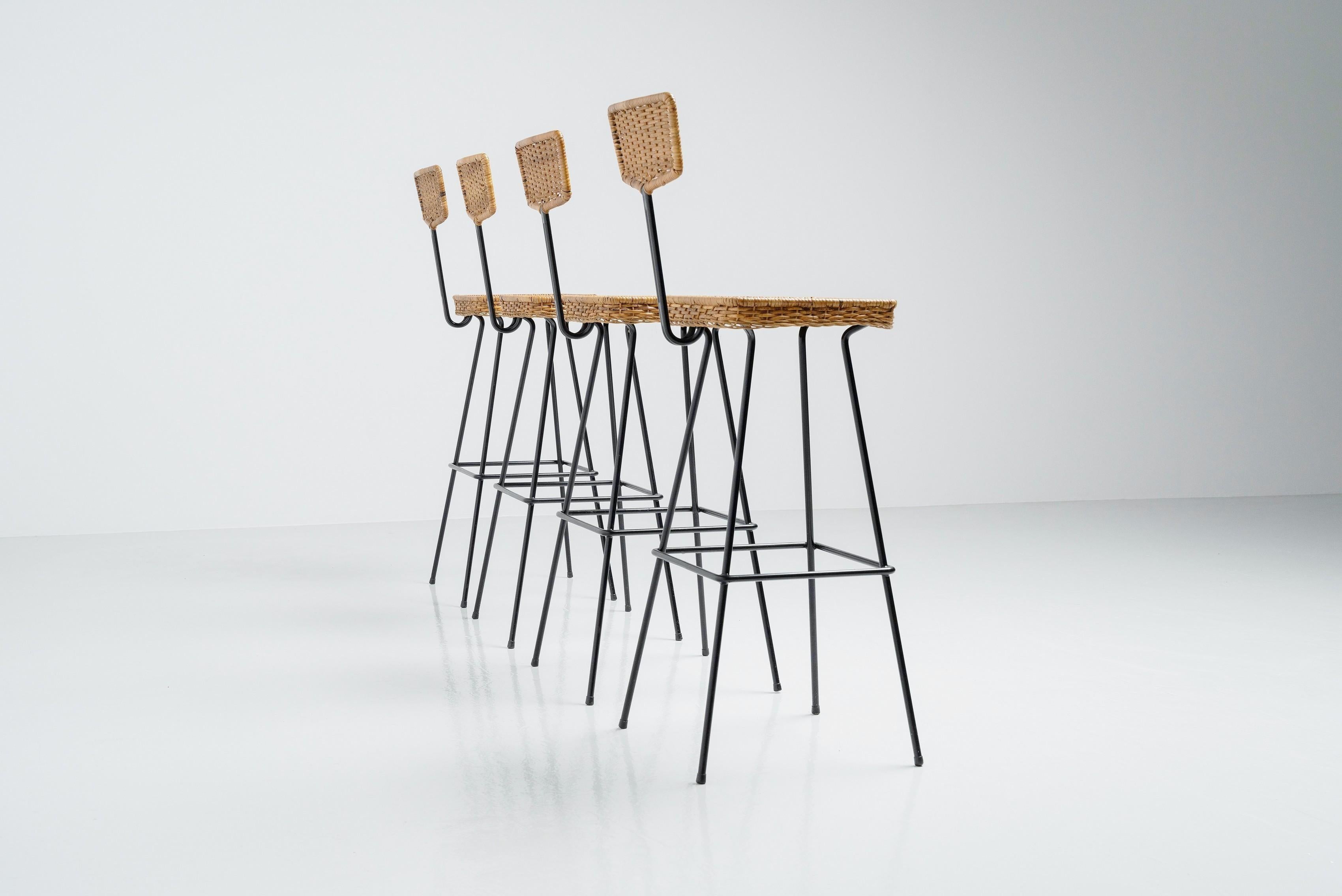 Steel Herta Maria Witzemann Bar Stools, Germany, 1950