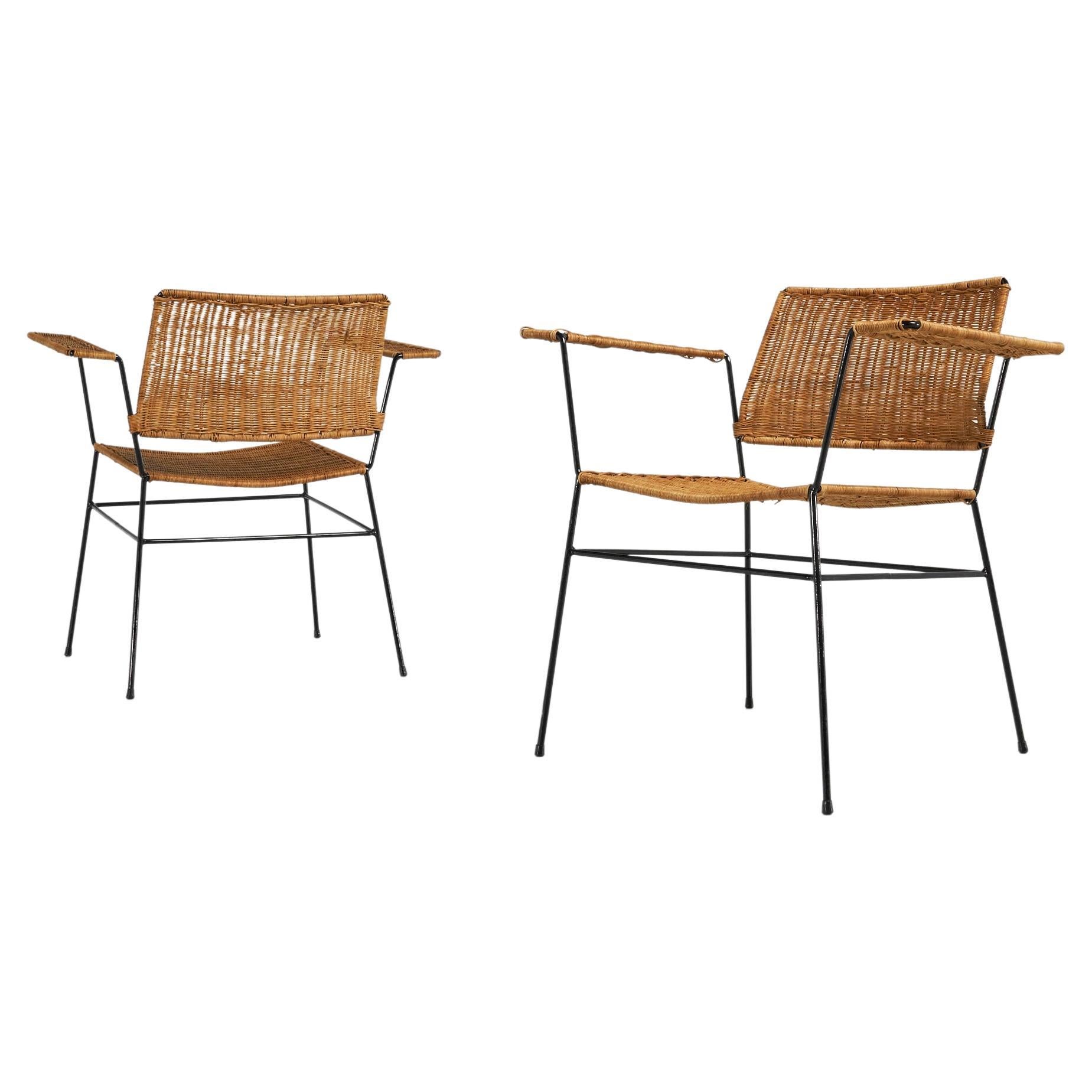 Herta Maria Witzemann Cane Armchairs Pair Germany, 1954 For Sale