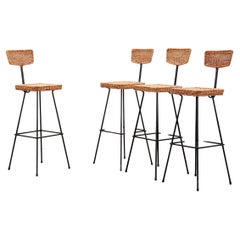 Herta Maria Witzemann Set off 4 bar stools Erwin Behr Germany 1950