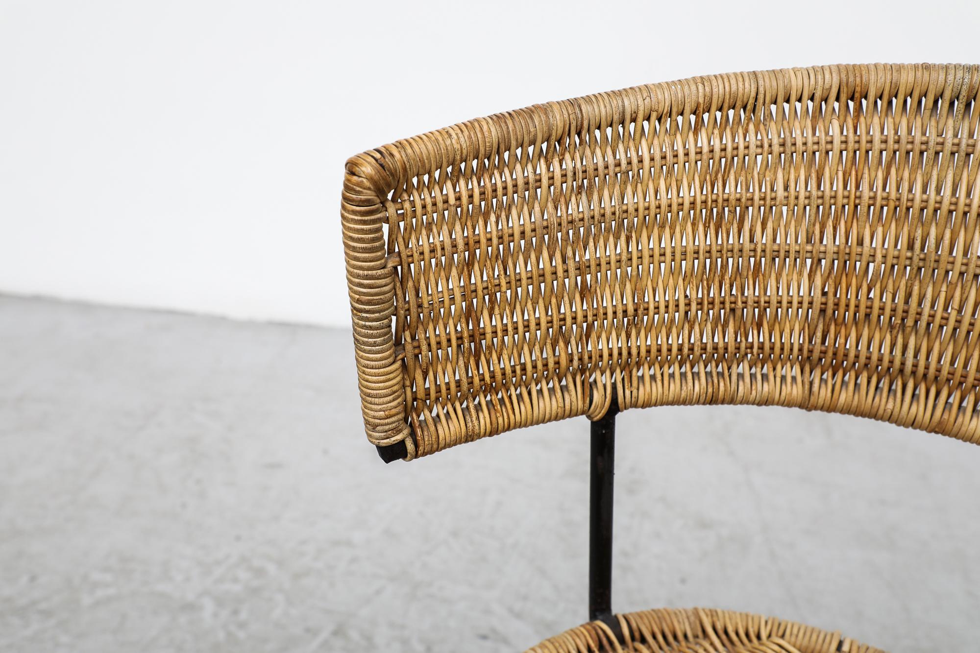Metal Herta-Maria Witzemann Style Rattan Side Chair