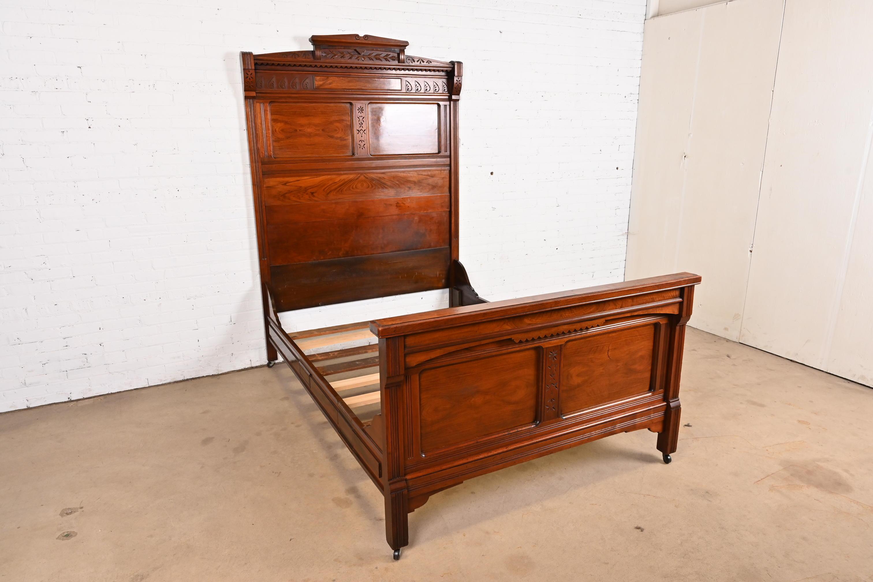 19th Century Herter Brother Style Antique Monumental Eastlake Victorian Full Size Bed