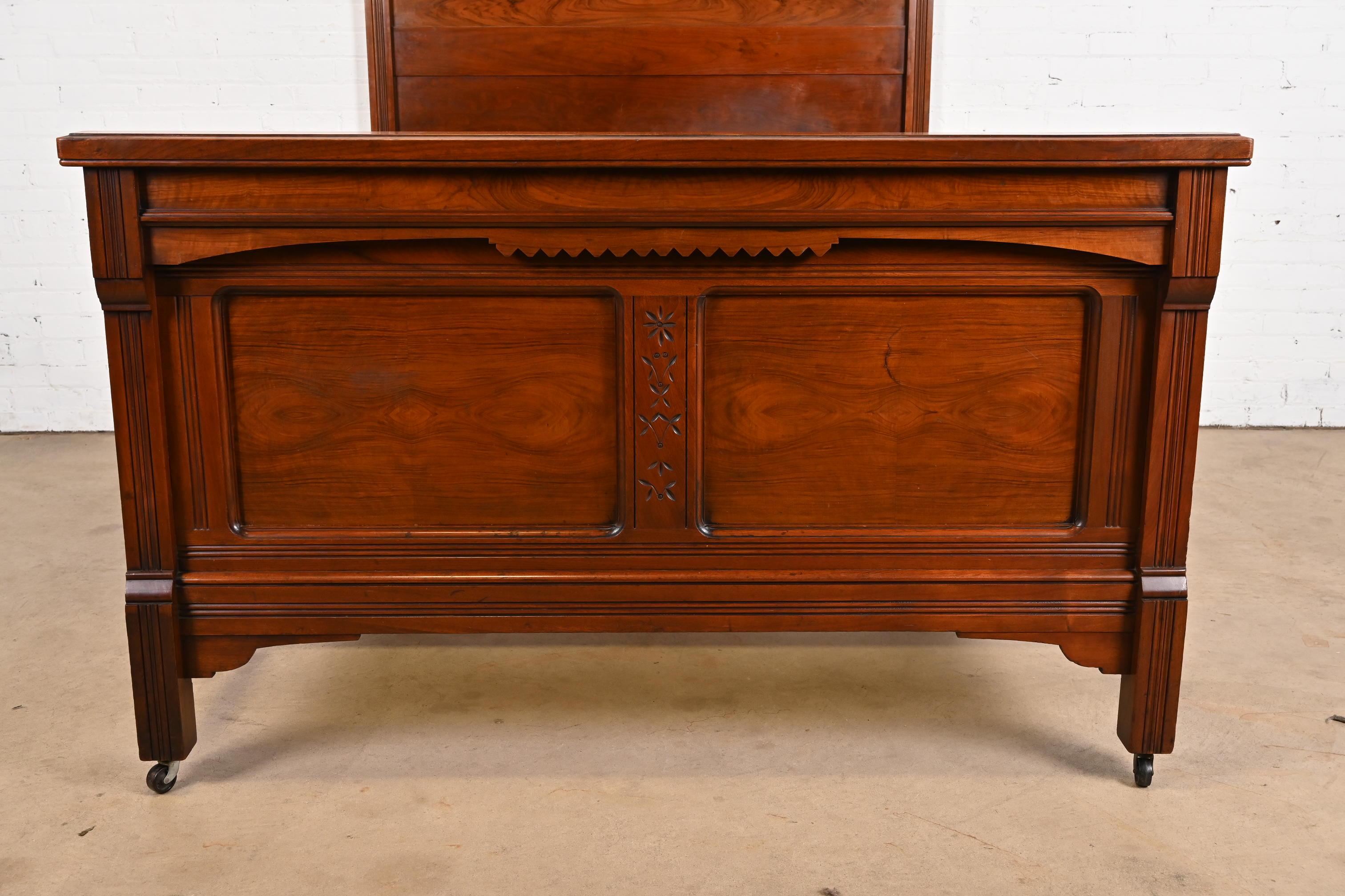 Herter Brother Style Antique Monumental Eastlake Victorian Full Size Bed 1