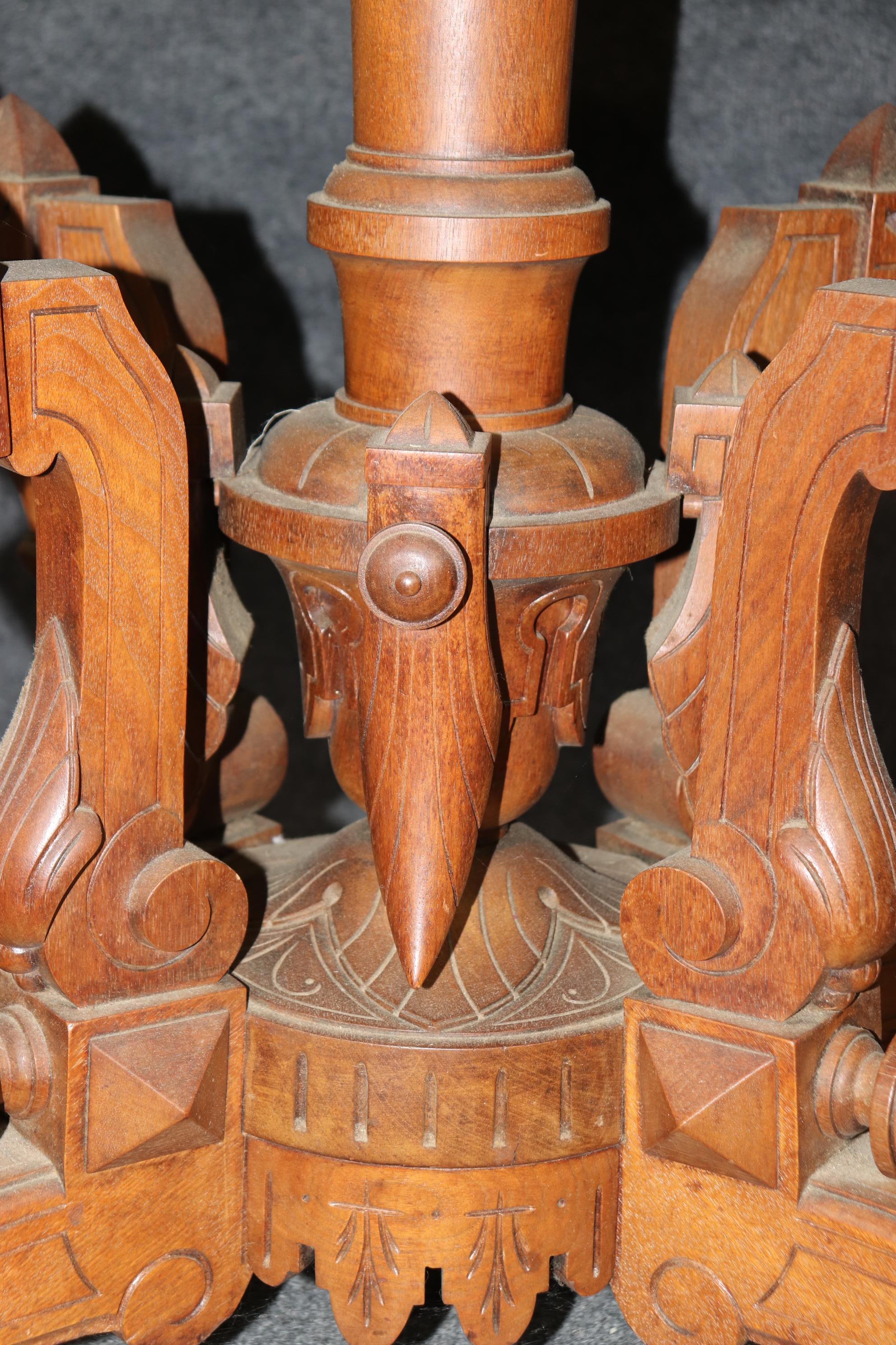 Herter Brothers Attr. Marble Top Renaissance Revival Victorian Center Table 4