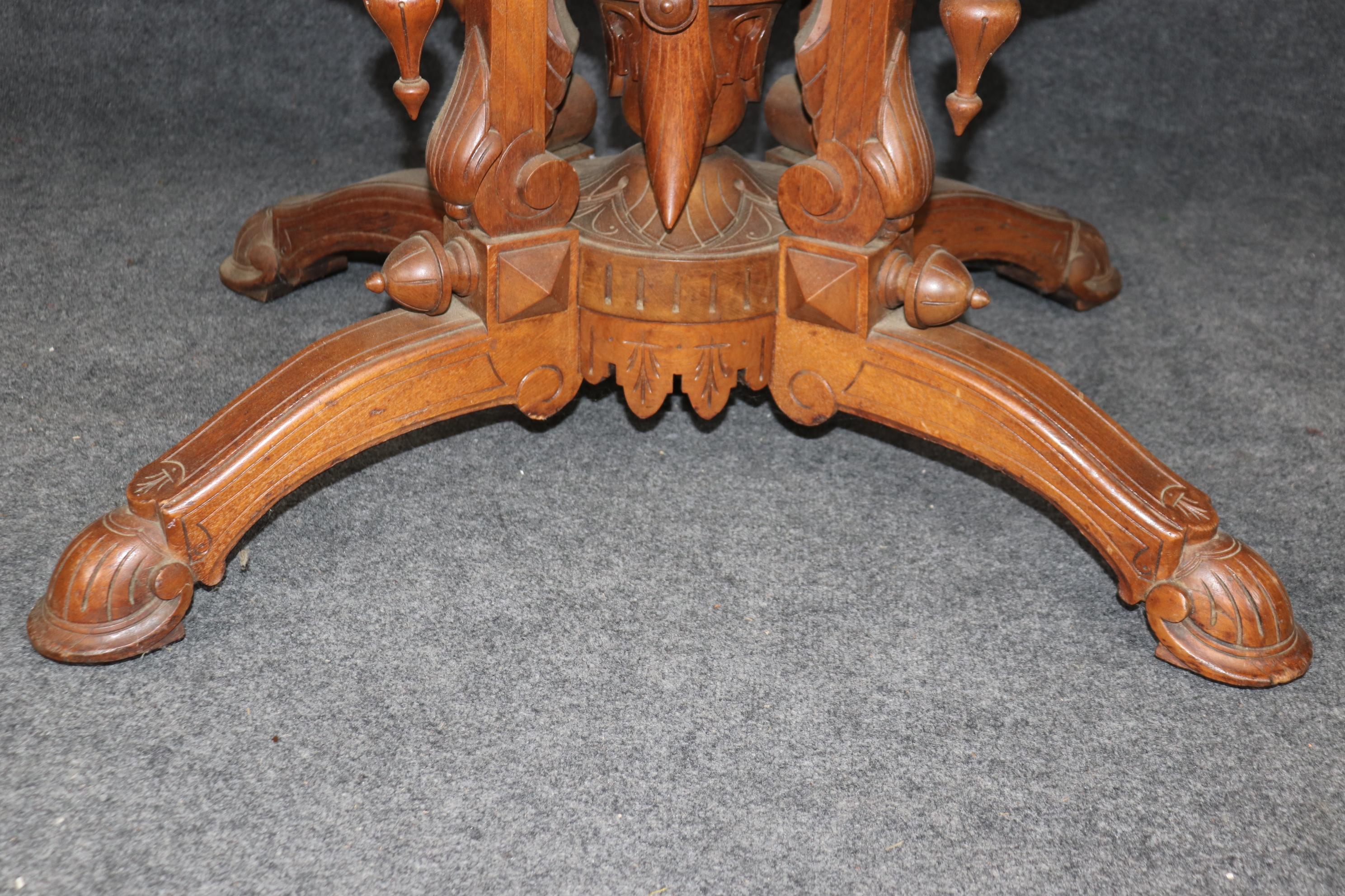 Herter Brothers Attr. Marble Top Renaissance Revival Victorian Center Table 1