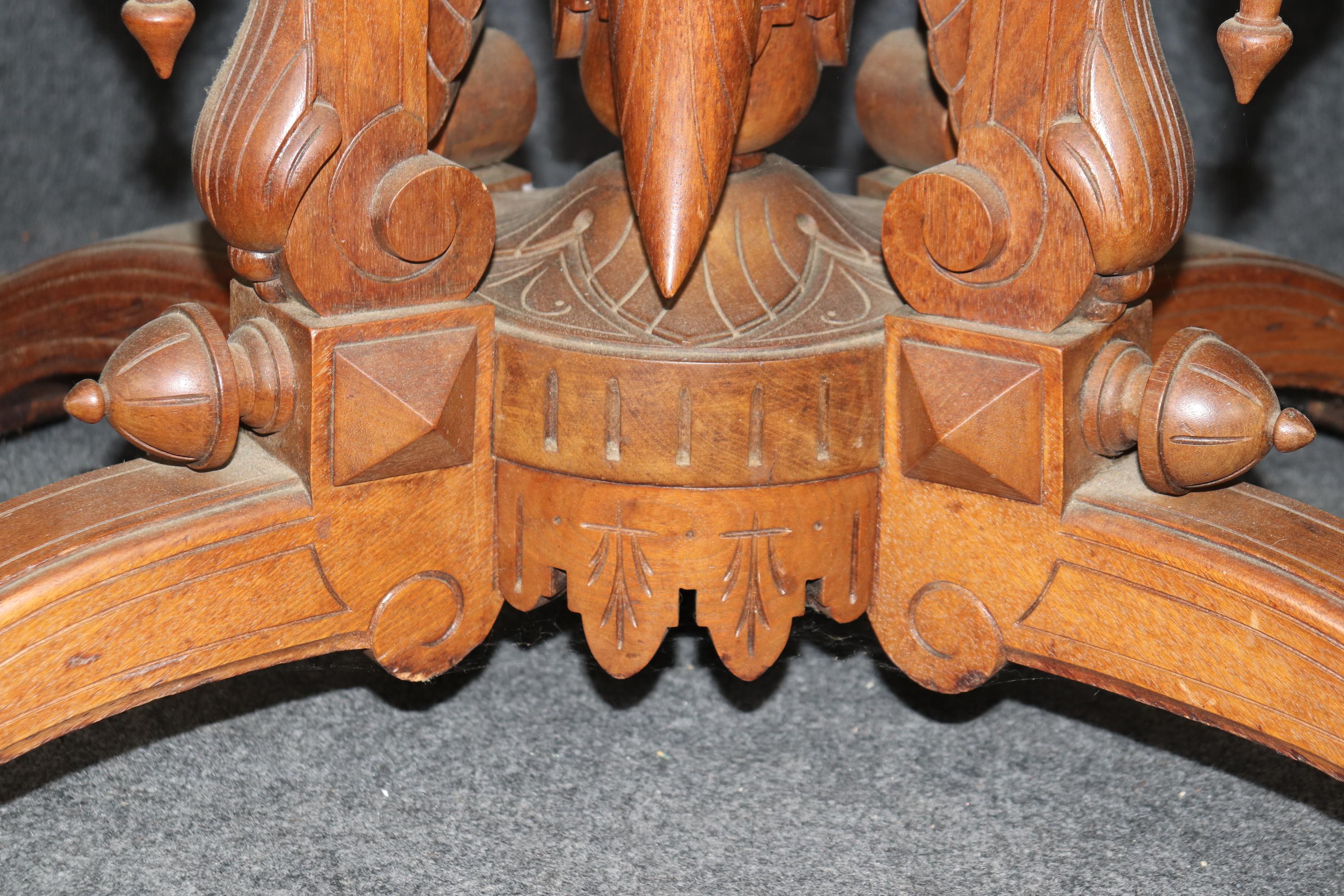 Herter Brothers Attr. Marble Top Renaissance Revival Victorian Center Table 3