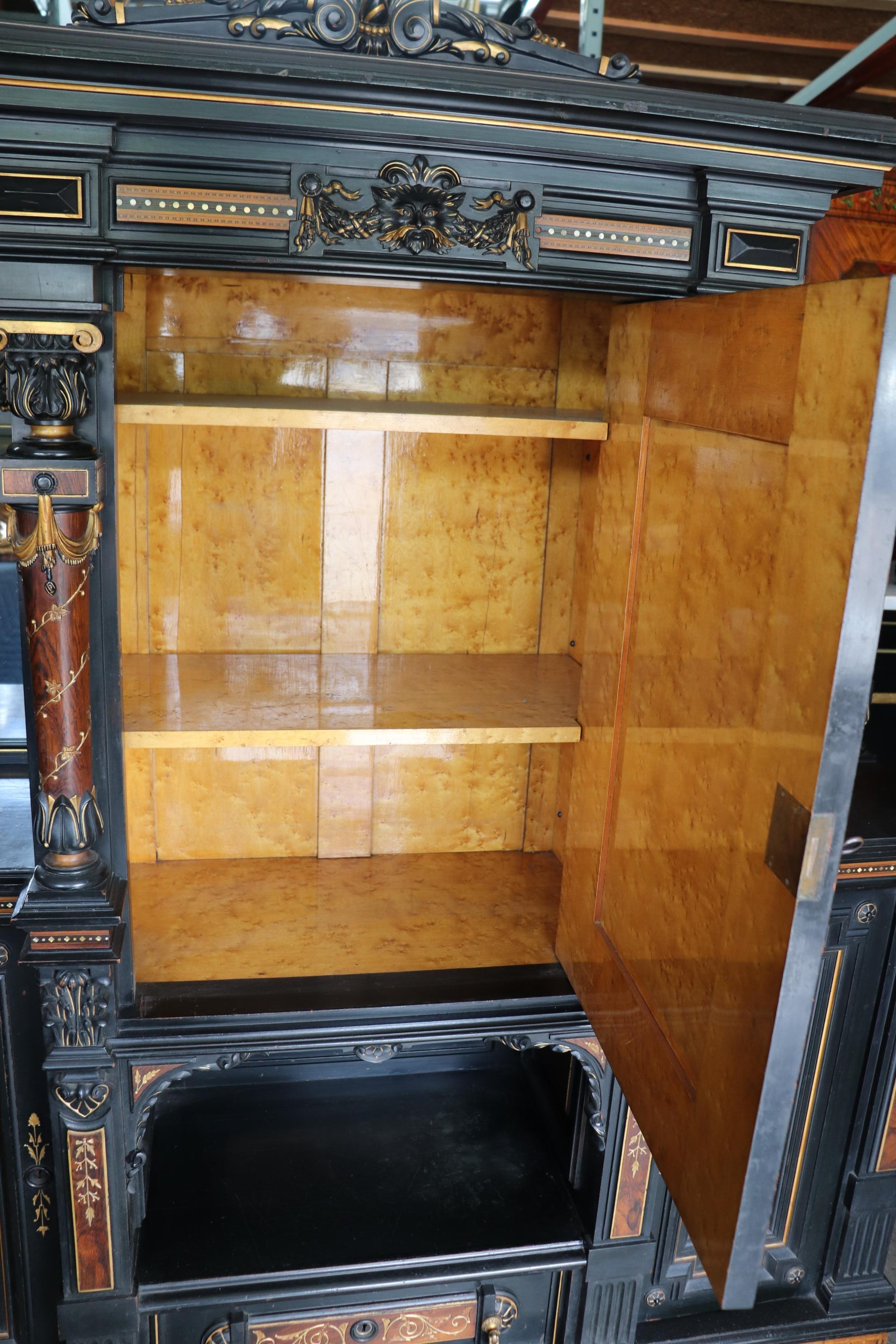 Herter Brothers Attributed Aesthetic Movement Ebonized Rosewood Cabinet 5