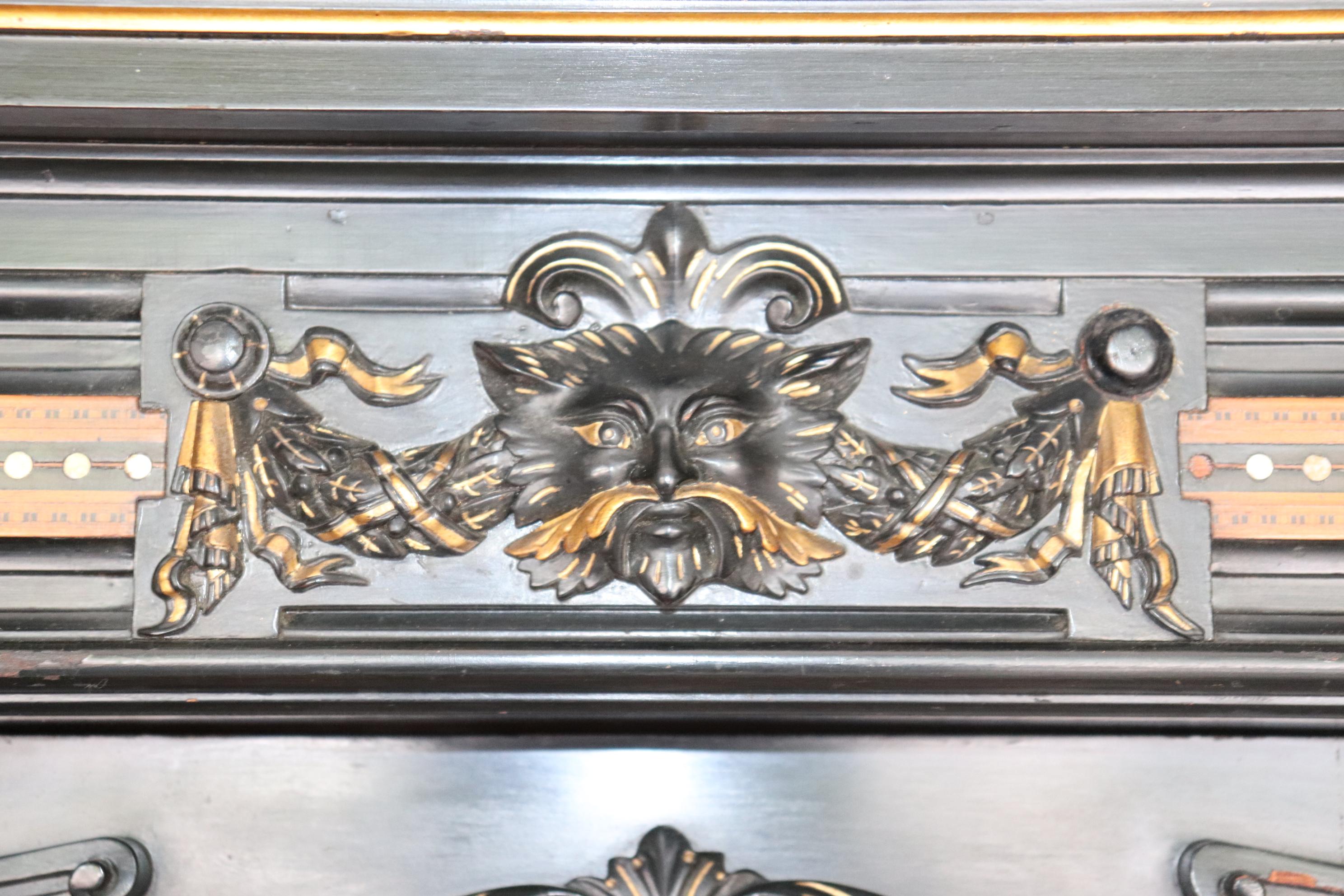 Bronze Herter Brothers Attributed Aesthetic Movement Ebonized Rosewood Cabinet