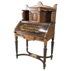 Herter Brothers Inlaid Walnut American Victorian Secretary Desk, Circa 1870s