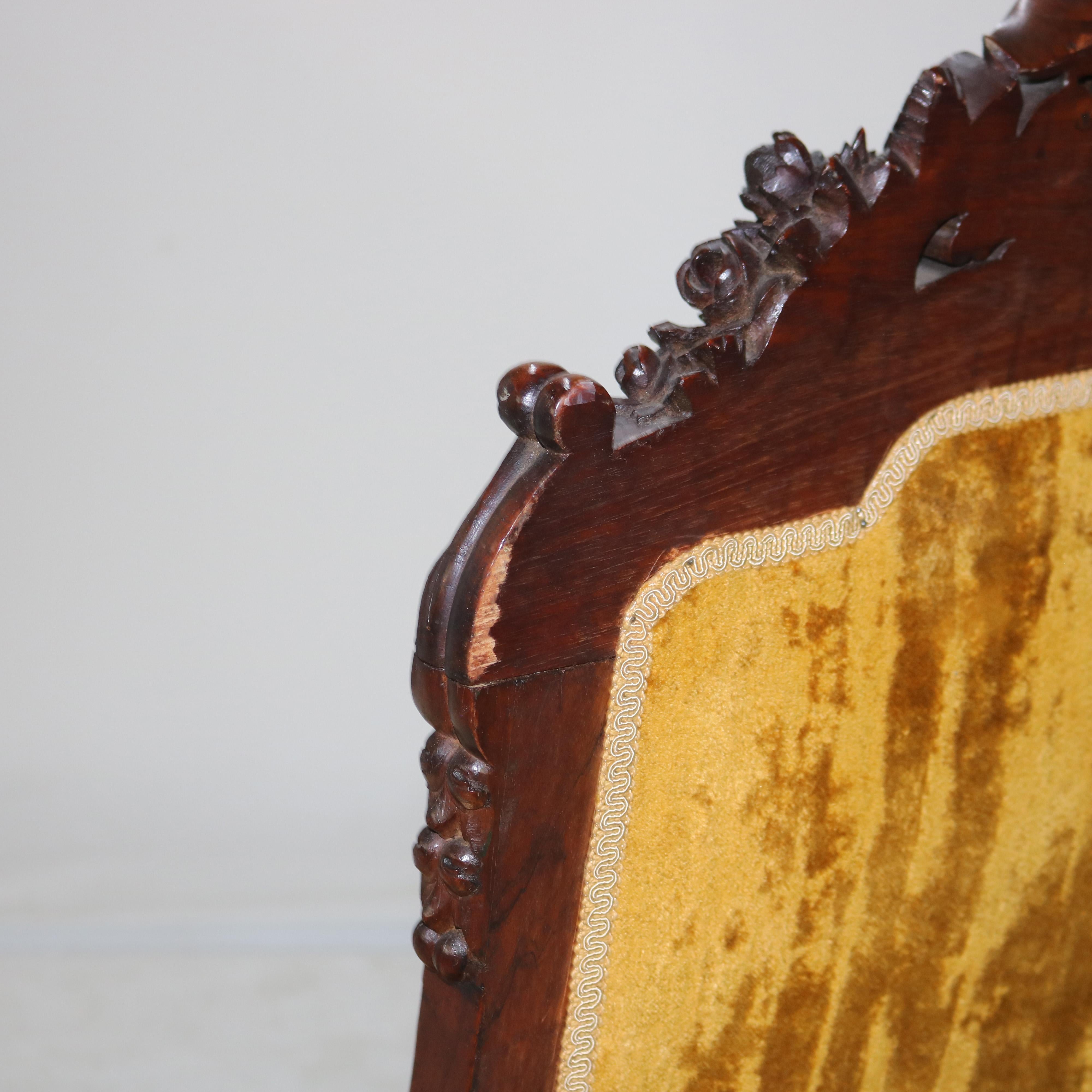 Herter Brothers School Victorian Rococo Figural Carved Rosewood Armchair c1880 6