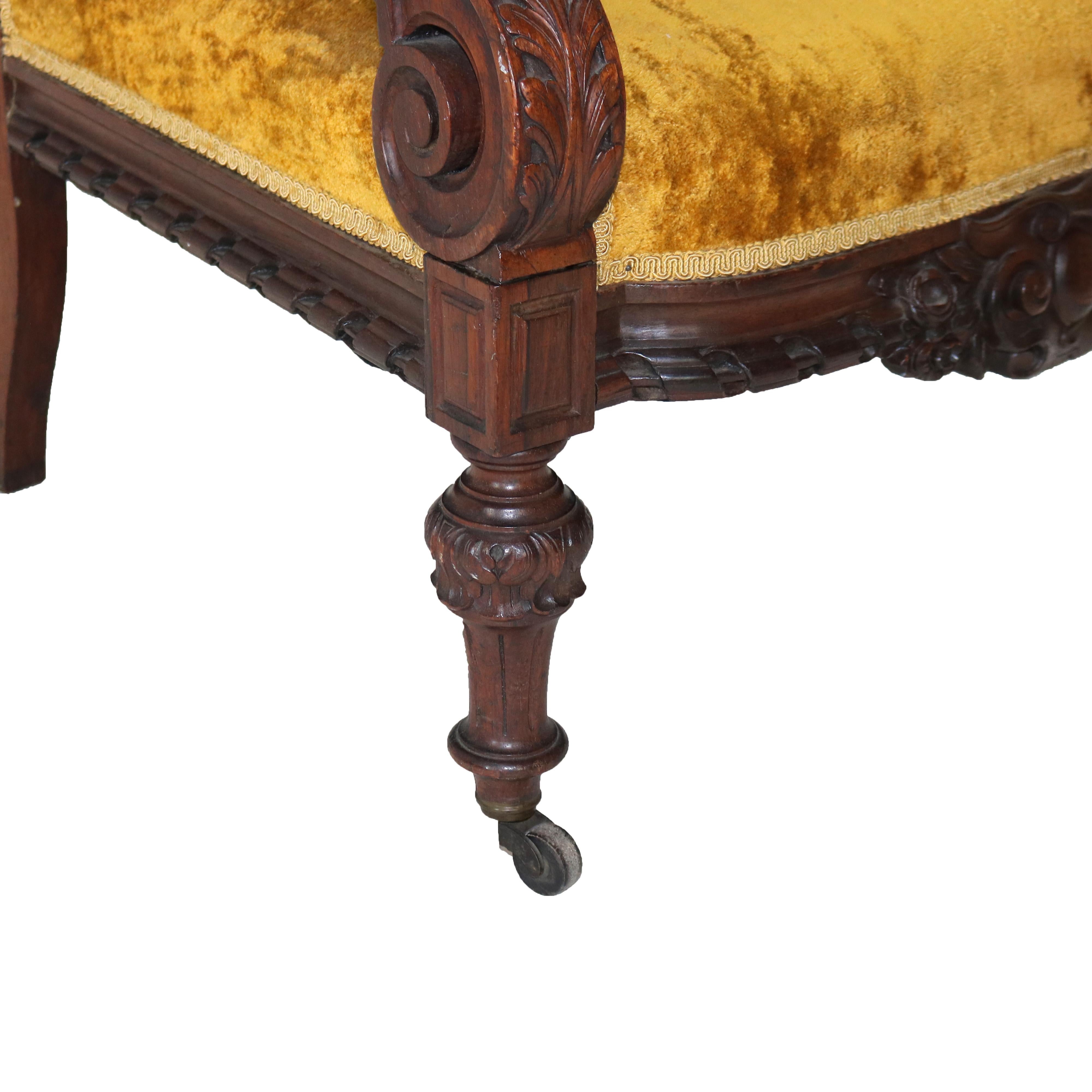 Herter Brothers School Victorian Rococo Figural Carved Rosewood Armchair c1880 10