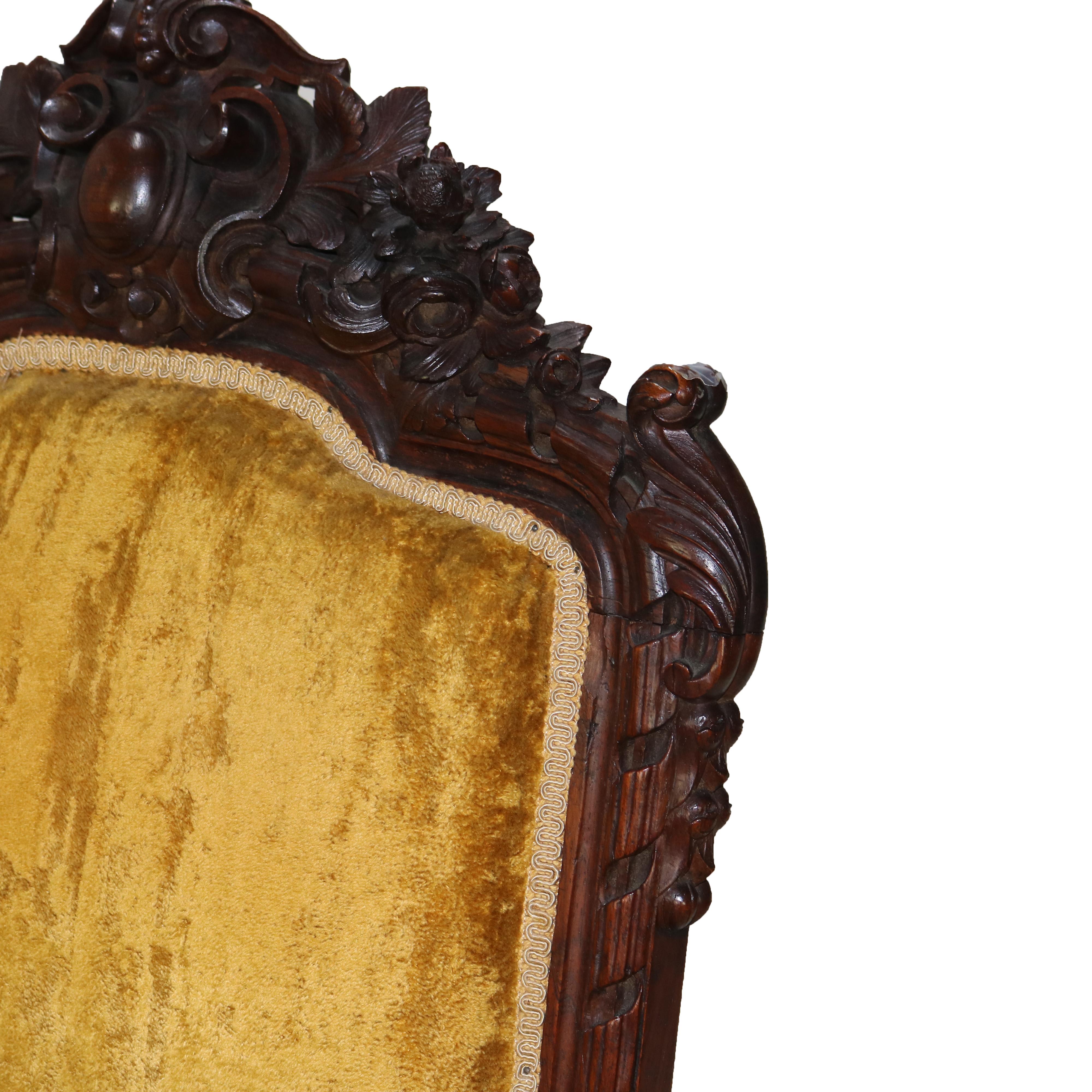 Herter Brothers School Victorian Rococo Figural Carved Rosewood Armchair c1880 2
