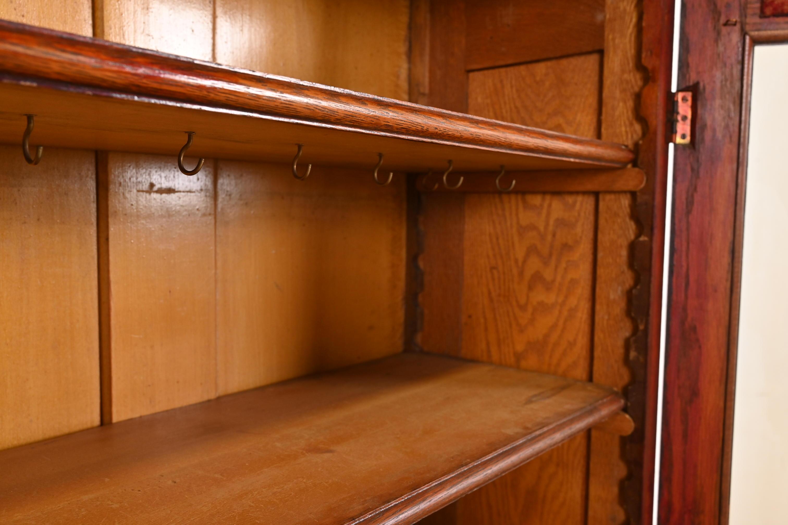 Herter Brothers Style Antique Eastlake Victorian Carved Walnut Bookcase Cabinet For Sale 5
