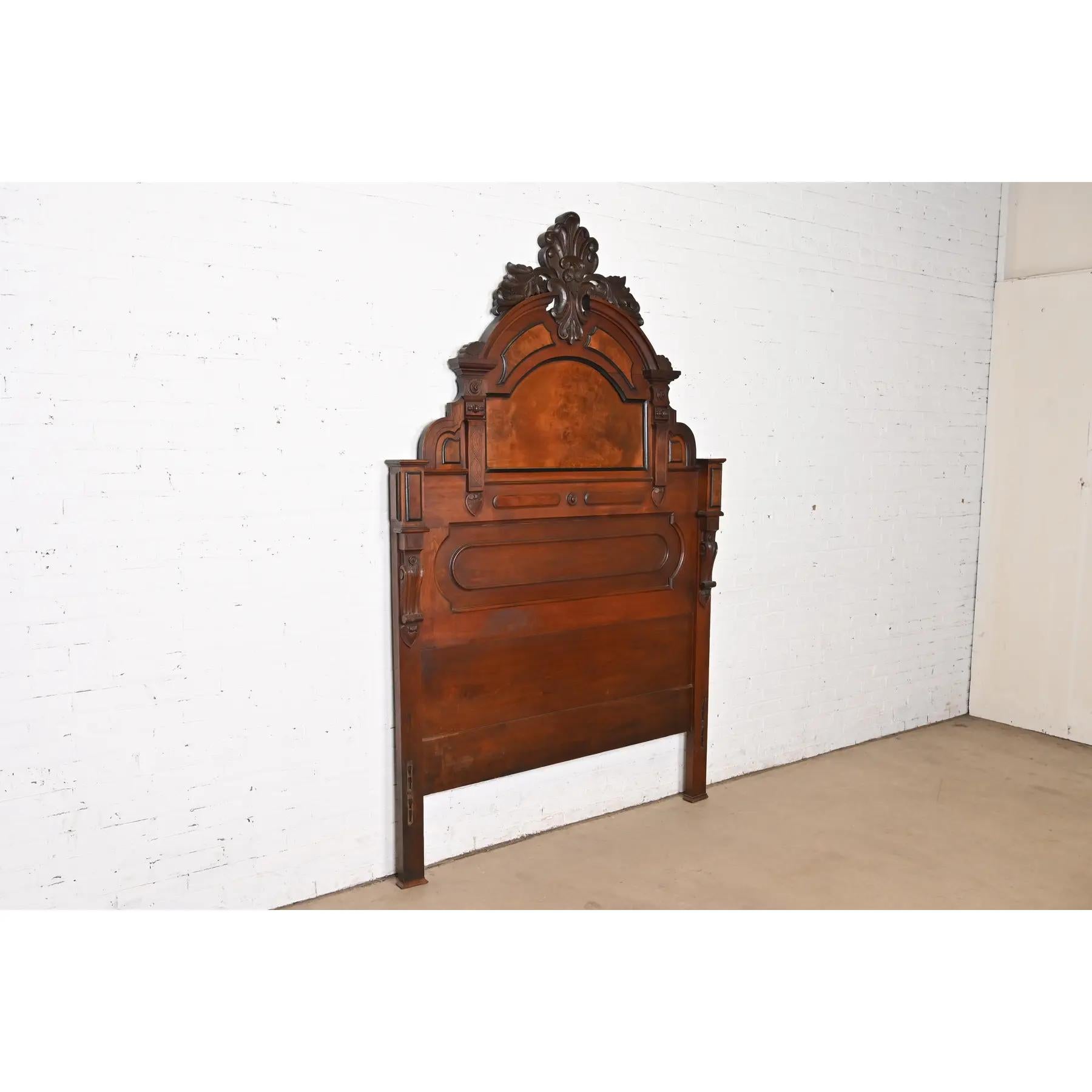 Late 19th Century Herter Brothers Style Antique Eastlake Victorian Full Size Headboard, Circa 1880 For Sale