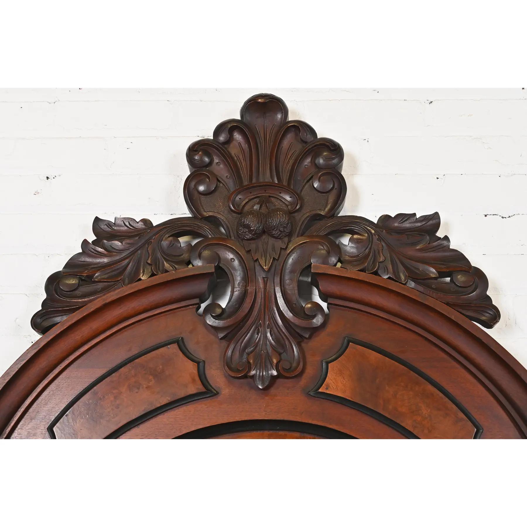 Walnut Herter Brothers Style Antique Eastlake Victorian Full Size Headboard, Circa 1880 For Sale