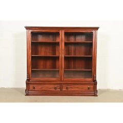 Herter Brothers Style Antique Eastlake Victorian Mahogany Bookcase Cabinet