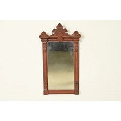 Herter Brothers Style Antique Victorian Carved Walnut Wall Mirror, Circa 1880s