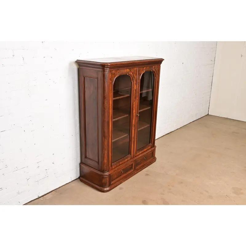 Late 19th Century Herter Brothers Style Antique Victorian Glass Front Bookcase, Circa 1880s For Sale