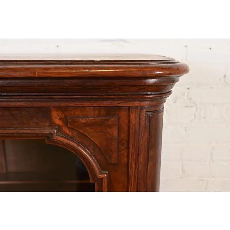 Herter Brothers Style Antique Victorian Glass Front Bookcase, Circa 1880s For Sale 3