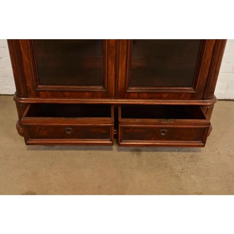 Herter Brothers Style Antique Victorian Glass Front Bookcase, Circa 1880s For Sale 4