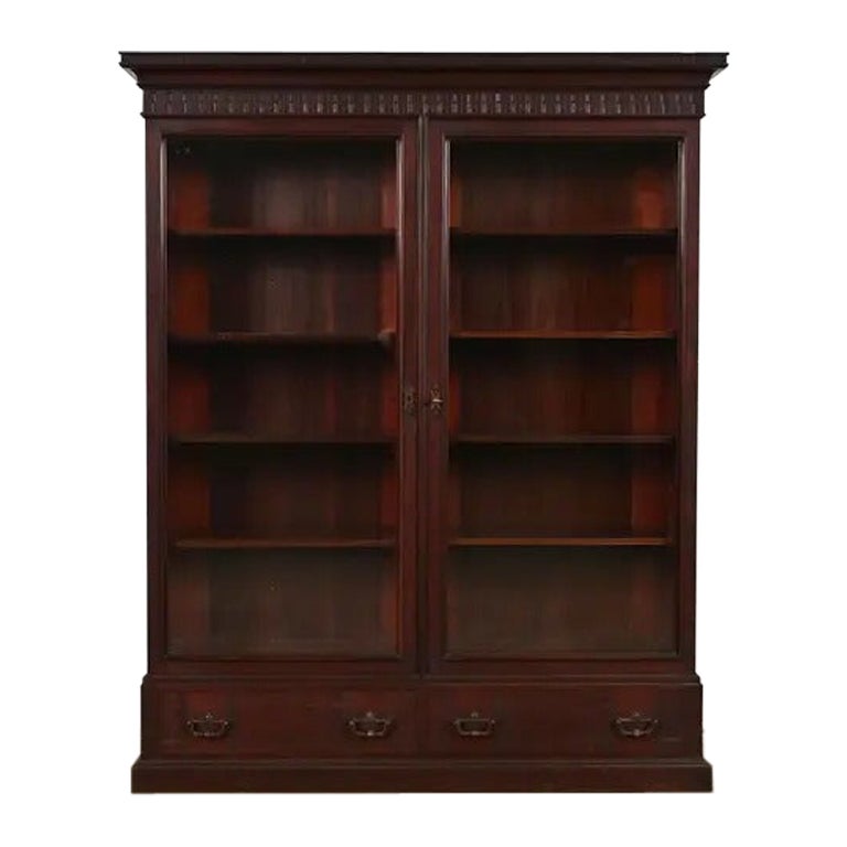 Herter Brothers Style Antique Victorian Mahogany Bookcase, Circa 1880s