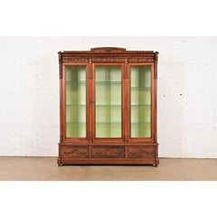 Herter Brothers Style Eastlake Victorian Walnut Triple Bookcase, Circa 1880s