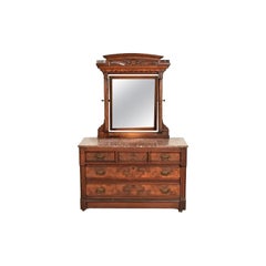 Herter Brothers Style Victorian Burled Walnut Dresser With Mirror, Circa 1880s