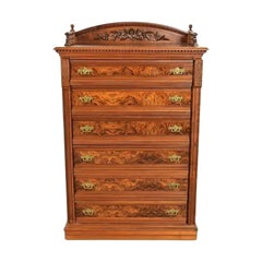 Herter Brothers Style Victorian Carved Walnut Highboy Dresser, Circa 1880s