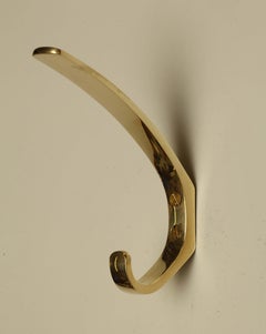 Hertha Baller 9 Brass Wall Hooks Vienna 1950 with Fitting Brass Screws