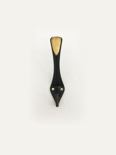 Hertha Baller Brass Wall Hooks Model 'Leopold' 4 Pieces Available