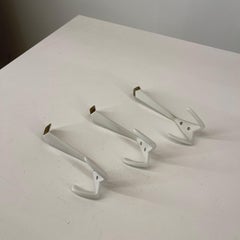Hertha Baller Brass Wall Hooks Model 'Mariahilf' Set of 3, Austria, 1950