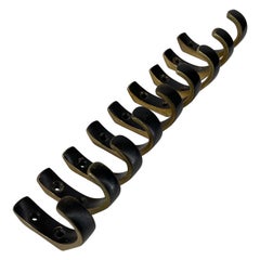 Hertha Baller Brass Wall Hooks Model 
Motto
 9 Pieces Available, Austria, 1950s